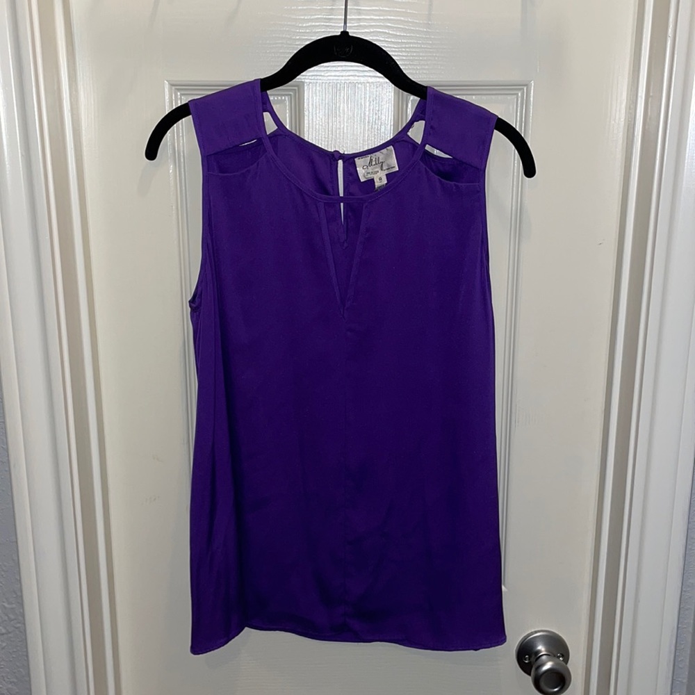 Milly Purple Silk Tank Blouse
